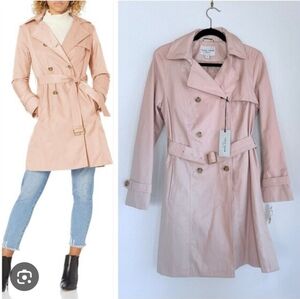 NWT Cole Haan Signature Belted Double Breasted Trench Coat Jacket XS